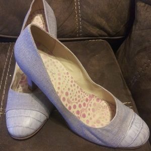Size 12 Taceri Lilac Linen and leather Pump